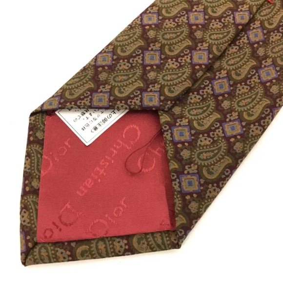 AUTH Christian Dior Paisley Pattern 100% Silk Tie - Picture 5 of 7
